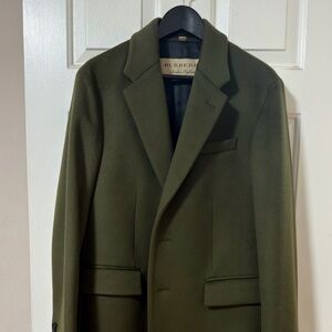 Burberry Dark Green Wool Trench Coat